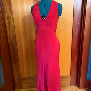 JCrew Red Halter/Backless Dress